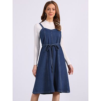 sleeveless midi denim dress utcoco Denim Dress for Women Sleeveless Button Down Slim Fit Midi Jean  Dresses for Women 2026 (X-Small, Blue) at Amazon Women's Clothing store