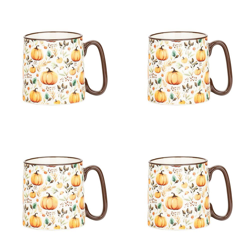 10 Strawberry Street 4-pc. Bella Harvest Berry Pumpkins Mug Set