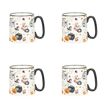 10 Strawberry Street Bella Witchy Ghosts 4 pc Mug Set
