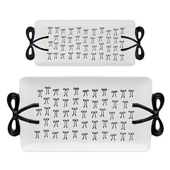 10 Strawberry Street 2-pc. Black Bow Serving Tray Set