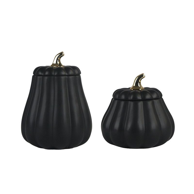 10 Strawberry Street 2-pc. Pumpkin Patch Graduated Gourd Canister Set, Black