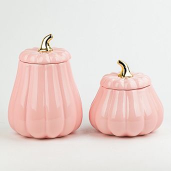 10 Strawberry Street 2 pc Pumpkin Patch Graduated Gourd Canister Set