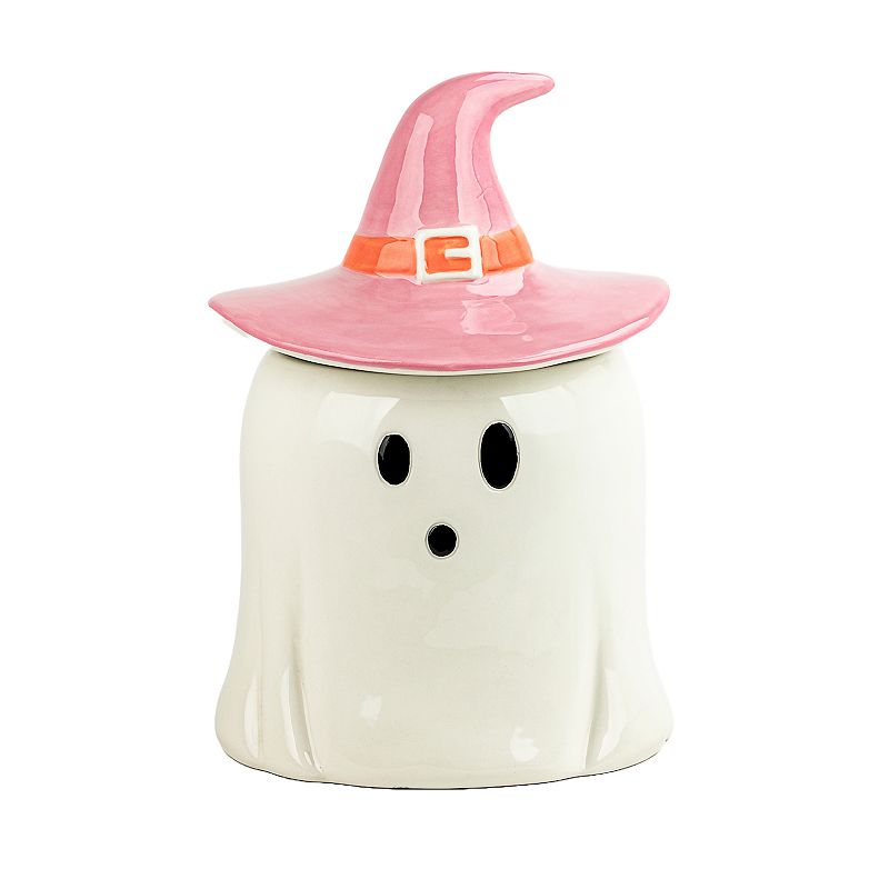 10 Strawberry Street Witchy Ghost Canister, Pink Hat Ghost