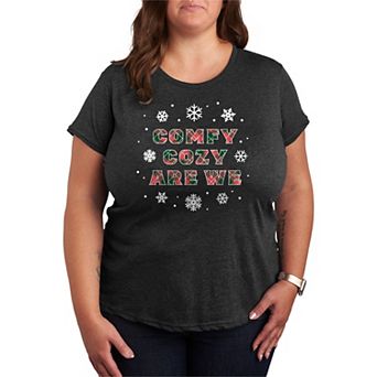 Plus Size Comfy Cozy Are We Christmas Graphic Tee