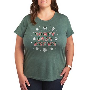Plus Size Comfy Cozy Are We Christmas Graphic Tee