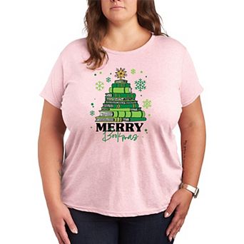 Plus Size Merry Bookmas Graphic Tee Christmas Graphic Tee
