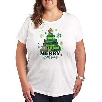 Plus Size Merry Bookmas Graphic Tee Christmas Graphic Tee