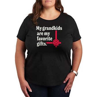 Plus Size My Grandkids Are My Favorite Gift Christmas Graphic Tee