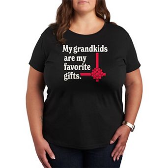 Plus Size My Grandkids Are My Favorite Gift Christmas Graphic Tee