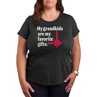 Plus Size My Grandkids Are My Favorite Gift Christmas Graphic Tee