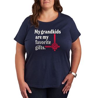 Plus Size My Grandkids Are My Favorite Gift Christmas Graphic Tee