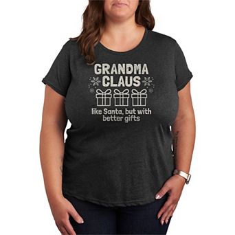 Plus Size Grandma Claus Christmas Graphic Tee