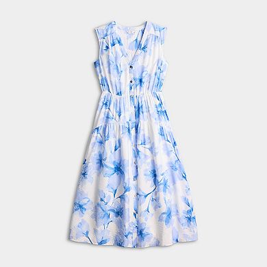 Women's Nine West Button-Front Sleeveless Midi Dress