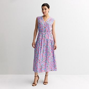 Women's Nine West Button-Front Sleeveless Midi Dress