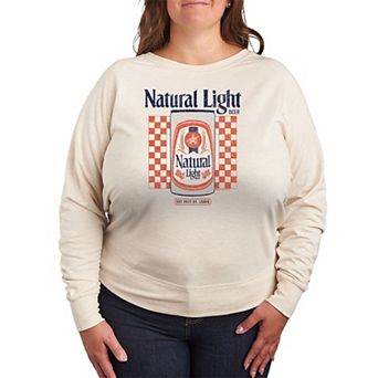 Plus Size Natural Light Vintage Can French Terry Long Sleeve Graphic Tee