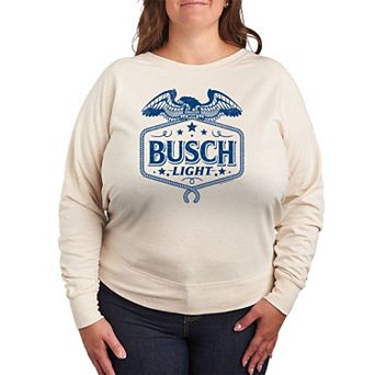 Plus Size Busch Light Americana French Terry Long Sleeve Graphic Tee