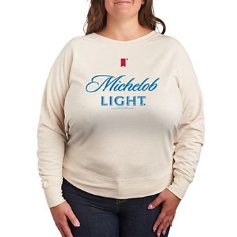 Plus Size Michelob Light Logo French Terry Long Sleeve Graphic Tee