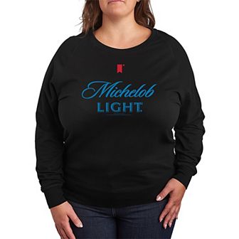 Plus Size Michelob Light Logo French Terry Long Sleeve Graphic Tee