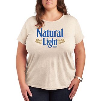 Plus Size Natural Light Beer Vintage Logo Short Sleeve Graphic Tee