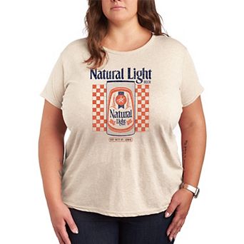 Plus Size Natural Light Beer Vintage Can Graphic Tee