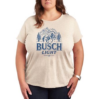Plus Size Busch Light Western Short Sleeve Graphic Tee