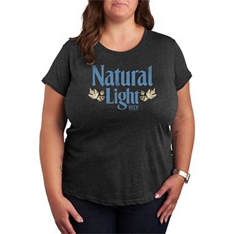 Plus Size Women's Natural Light Beer Vintage Logo Graphic Tee