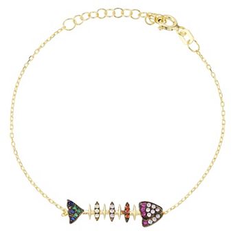 Sunkissed Sterling Sterling Silver Cubic Zirconia Fish Bracelet