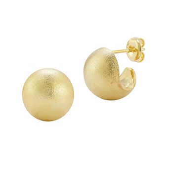 Sunkissed Sterling Sterling Silver Satin Finish Huggie Earrings