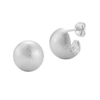 Sunkissed Sterling Sterling Silver Satin Finish Huggie Earrings