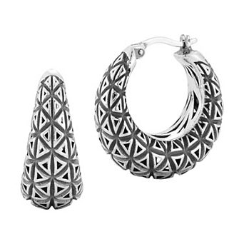 Sunkissed Sterling Sterling Silver Oxidized Hoop Earrings