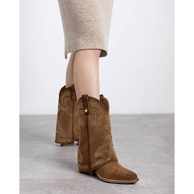 Women's Suede Foldover Booties By XTI 144467