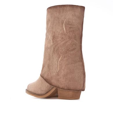 Women's Suede Foldover Booties By XTI 144470