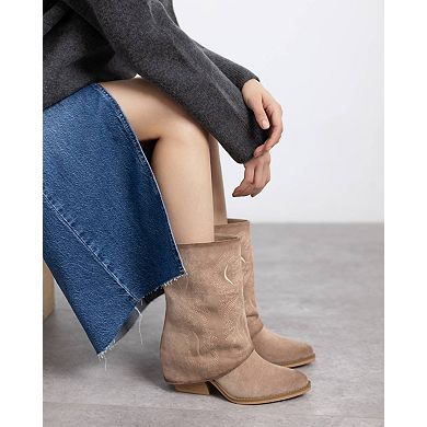 Women's Suede Foldover Booties By XTI 144470