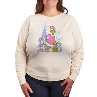 Plus Size Disney's The Grinch, Max, & Cindy Lou Who French Terry Long Sleeve Graphic Tee