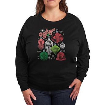 Plus Size A Christmas Story Ornament Grid French Terry Long Sleeve Graphic Tee
