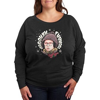 Plus Size A Christmas Story Oooh Fudge French Terry Long Sleeve Graphic Tee