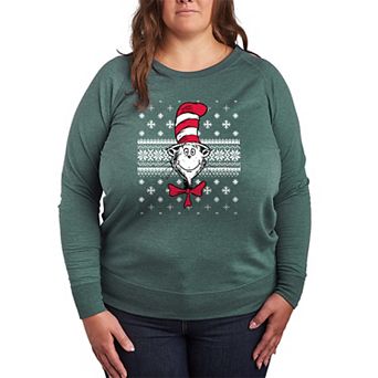 Plus Size The Cat In The Hat French Terry Long Sleeve Graphic Tee