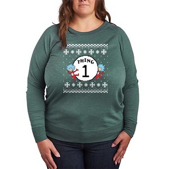 Plus Size The Cat In The Hat Thing One French Terry Long Sleeve Graphic Tee