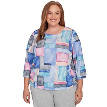 Plus Size Alfred Dunner Tie Side Ruched Top