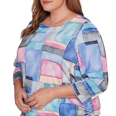 Plus Size Alfred Dunner Tie Side Ruched Top