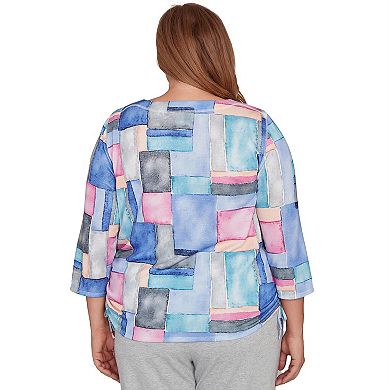 Plus Size Alfred Dunner Tie Side Ruched Top