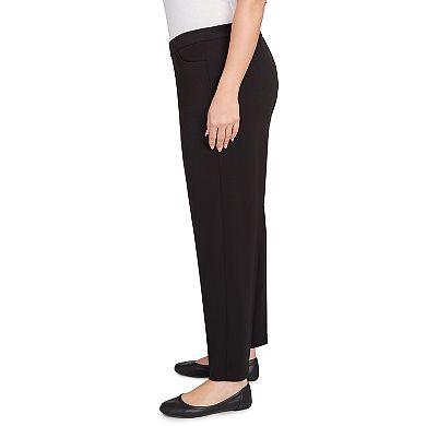 Plus Size Alfred Dunner Black Crepe Knit Short Length Pants