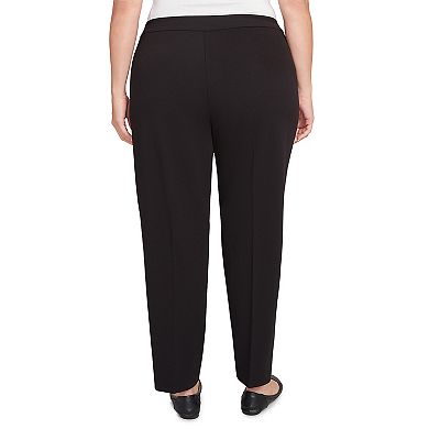 Plus Size Alfred Dunner Black Crepe Knit Short Length Pants