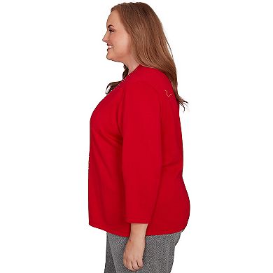 Plus Size Alfred Dunner Geometric Inner Two-in-One Sweater