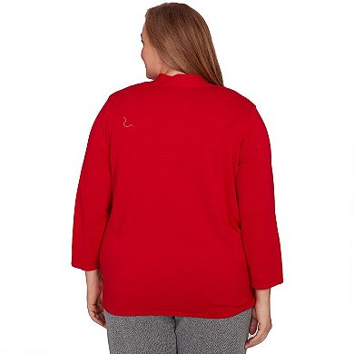 Plus Size Alfred Dunner Geometric Inner Two-in-One Sweater