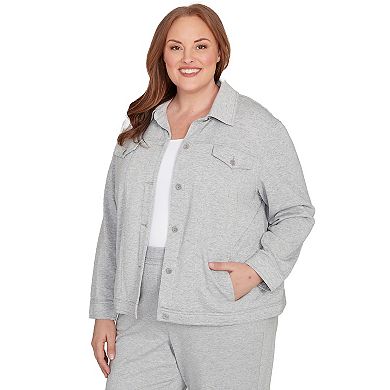Plus Size Alfred Dunner Shimmer Collared Button Jacket