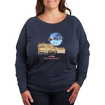 Plus Size National Lampoon's Christmas Vacation Griswold's House French Terry Long Sleeve Graphic Tee