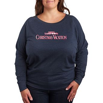 Plus Size National Lampoon's Christmas Vacation Logo French Terry Long Sleeve Graphic Tee
