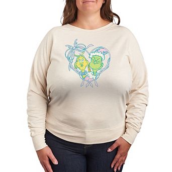 Plus Size Dr. Seuss The Grinch & Max French Terry Long Sleeve Graphic Tee