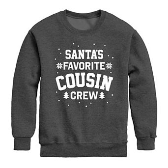 Boys 8-20 Santa's Favorite Cousin Crew Fleece Sweatshirt